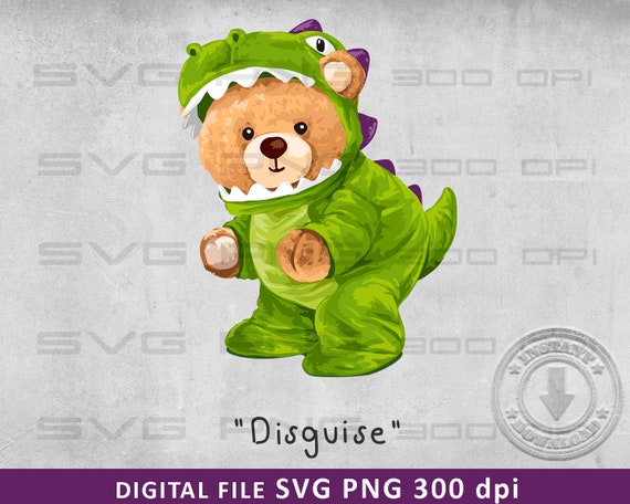 Oso de peluche de dinosaurio SVG PNG Impresión DTG (Descarga