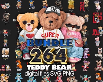 Teddy Bear 264 images SVG PNG  | DTG Printing | Instant download | T-shirt Sublimation Digital File Download