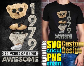 Personalized Birthday Teddy Bear SVG PNG: Custom T-Shirt Design (Digital Download)