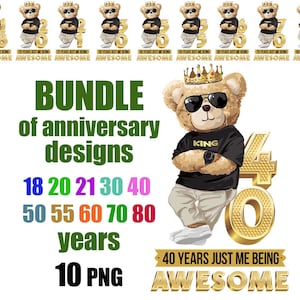 Anniversary man  years 18 20 21 30 40 50 60 70 80 th birthday man  Png | Birthday man Png | Digital T-shirt design sublimation design