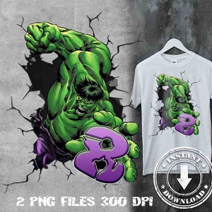 8th birthday boy | Instant download PNG | T-shirt Sublimation Digital File Download | Hulk Birthday Shirt Iron On Transfer