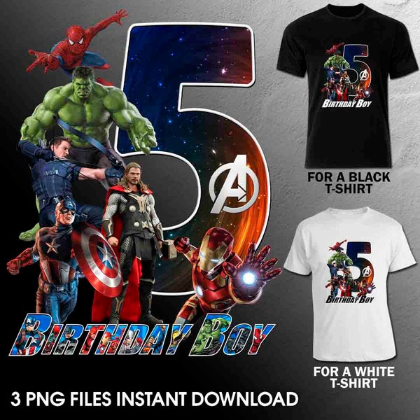 5th birthday boy | Instant download PNG | T-shirt Sublimation Digital File Download | Birthday Shirt Iron On Transfer