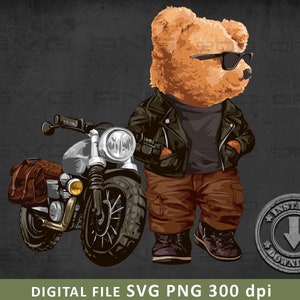 Cool bear SVG PNG | DTG Printing | Instant download | T-shirt Sublimation Digital File Download