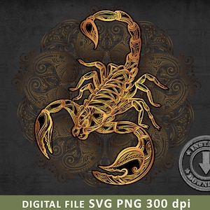 Pattern with scorpion ai svg png | DTG Printing | Instant download | T-shirt Sublimation Digital File Download