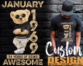 Personalized birthday man Svg Png, Birthday man Svg Png, Custom Years Of Being Awesome Svg Png Digital T-shirt design sublimation design