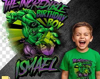 Diseño de camiseta de Hulk para niño (descarga digital)