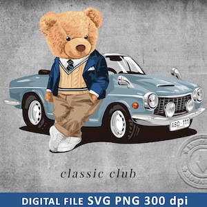 Cool bear SVG PNG | DTG Printing | Instant download | T-shirt Sublimation Digital File Download