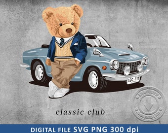 Cool bear SVG PNG | DTG Printing | Instant download | T-shirt Sublimation Digital File Download