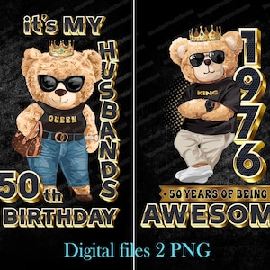 50th birthday man Png | Birthday man Png | Its my husbands 50th birthday | born in 1976 | Digital T-shirt design sublimation design image 1