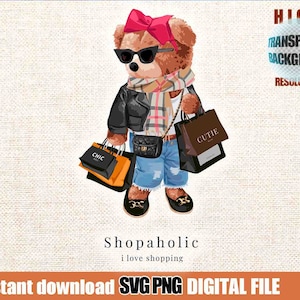 Cool bear girl SVG PNG | DTG Printing | Instant download | T-shirt Sublimation Digital File Download