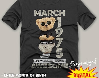 Personalized birthday man Png, Birthday man  Png, Custom Years Of Being Awesome Png Digital T-shirt design sublimation design