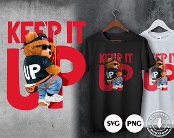 Cool björn SVG PNG | DTG-utskrift | Direkt nedladdning | Nedladdning av digital fil för sublimering av t-shirt