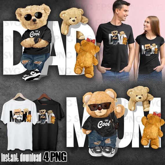 The Cool mom, the Cool dad  PNG | DTG Printing | Instant download | T-shirt Sublimation Digital File Download