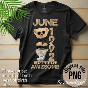 Homem de aniversário personalizado Png, Homem de aniversário Png, Anos personalizados de ser incrível Png Design de camiseta digital Design de sublimação