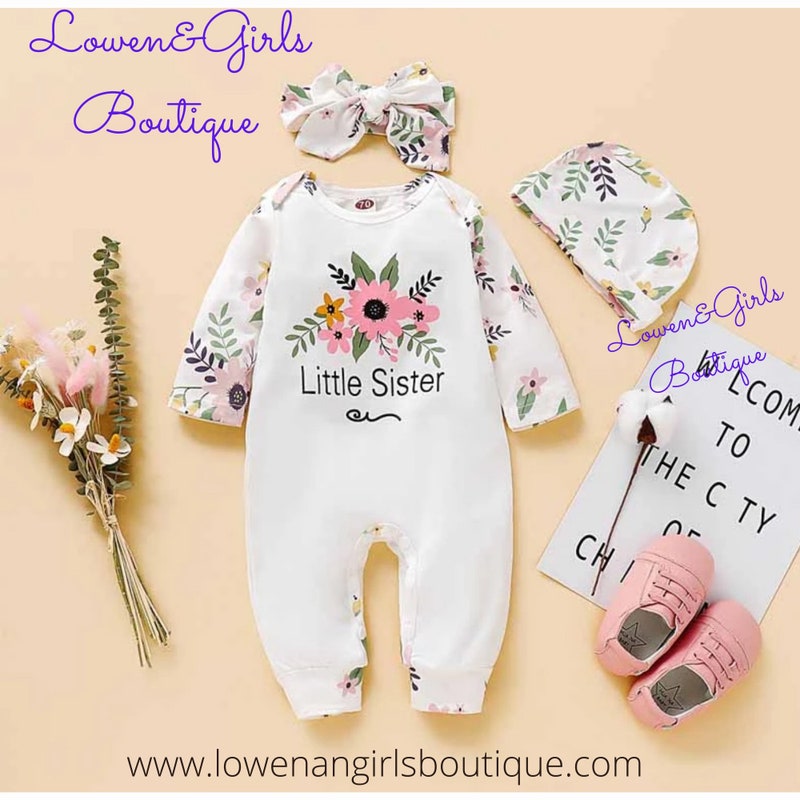 Little Sister Floral Hooded 3-Piece Baby Winter Set main image 1