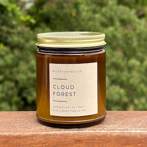 Cloud Forest Soy Candle, Rainforest Petrichor Scent, 8 oz Candle