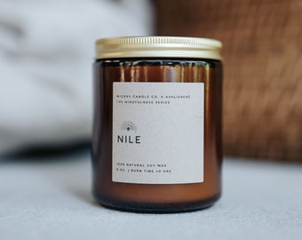 Nile Soy Candle, 8 oz Limited Edition Candle, Mindfulness Series with AshlieRene, Lavender Amber Sage Aromatherapy Candle