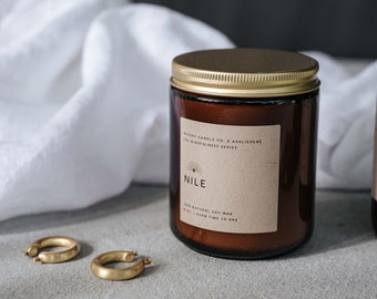 Nile Soy Candle, 8 oz Candle, Mindfulness Series, Lavender Amber Sage, Home Fragrance