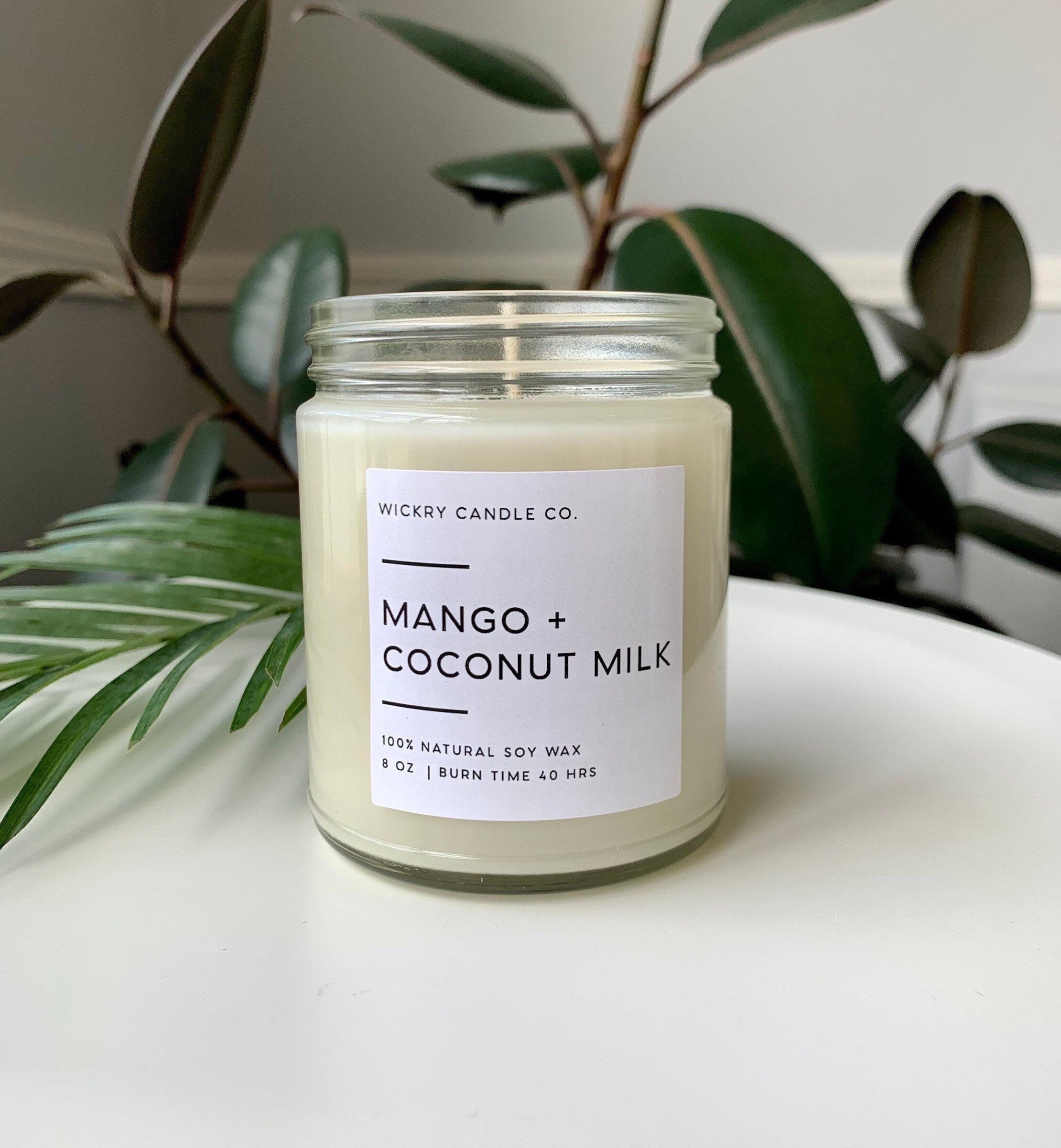 Mango and Coconut Milk Soy Candle 8 oz Candle in Jar Summer Etsy