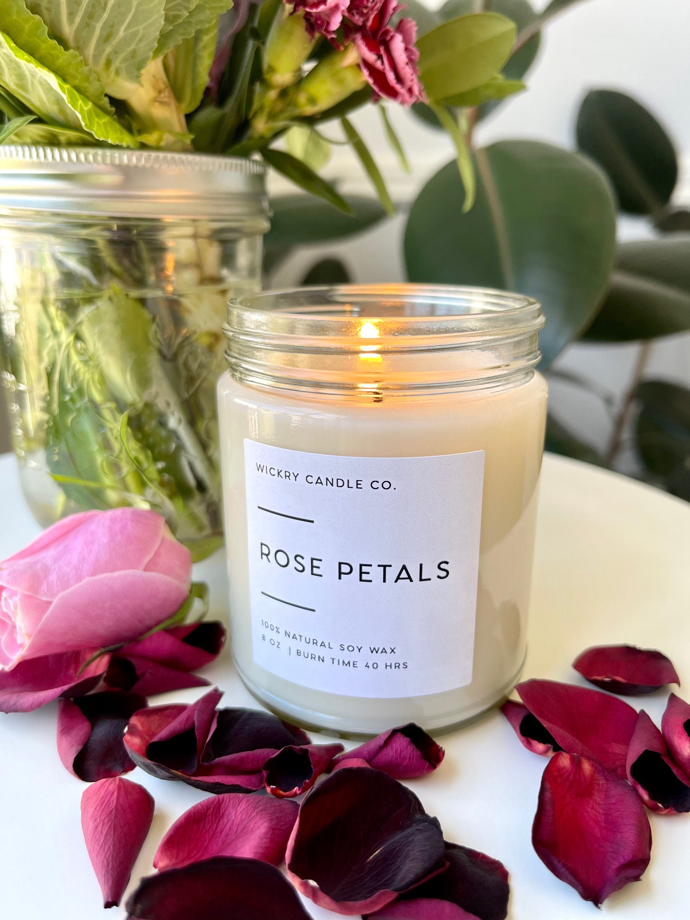 Buy 100% Pure Rose Scented Candle Jar - Desifavors