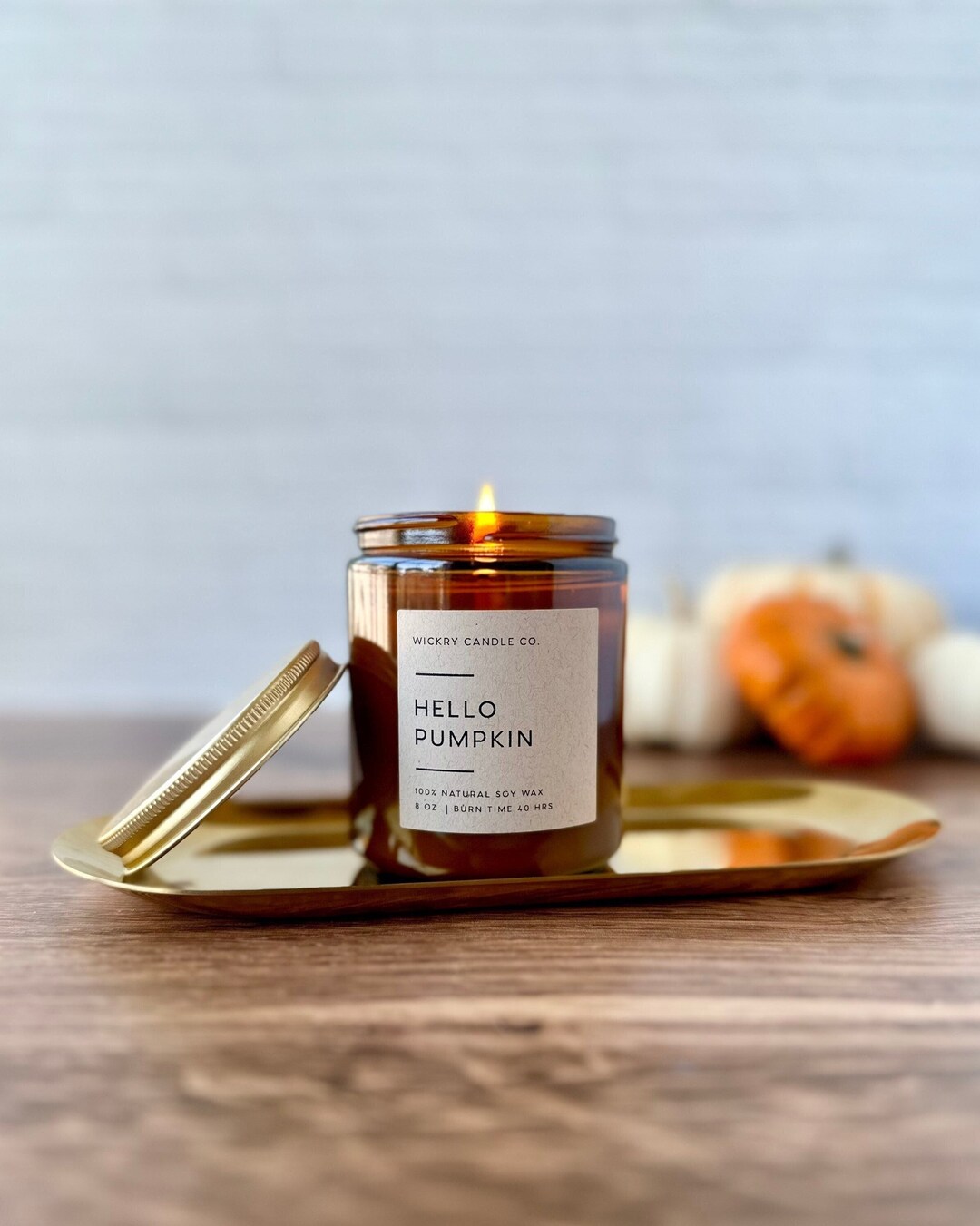 Hello Pumpkin Soy Candle 8 Oz Artisan Candle Toasted Pumpkin Etsy
