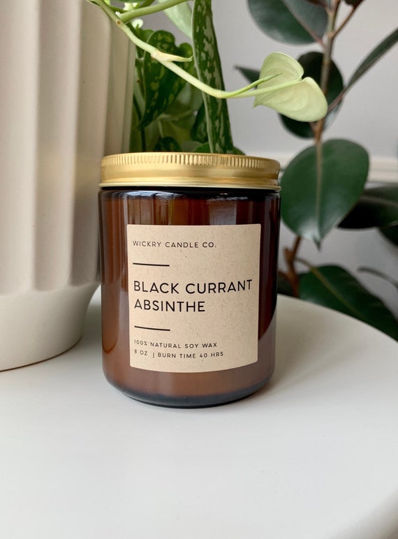 Black Currant Absinthe Soy Candle Fall Candle Candle in Jar Etsy