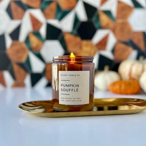 Pumpkin Soufflé Soy Candle Fall Candle in Jar Amber Jar image 3