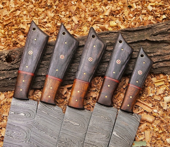 Hand Forged Steel Chef's Knife Set of 7 BBQ Knife Kitchen Knife Gift for  Her Valentines Gift Camping Knife Gift for Him Groomsmen Gift SM 