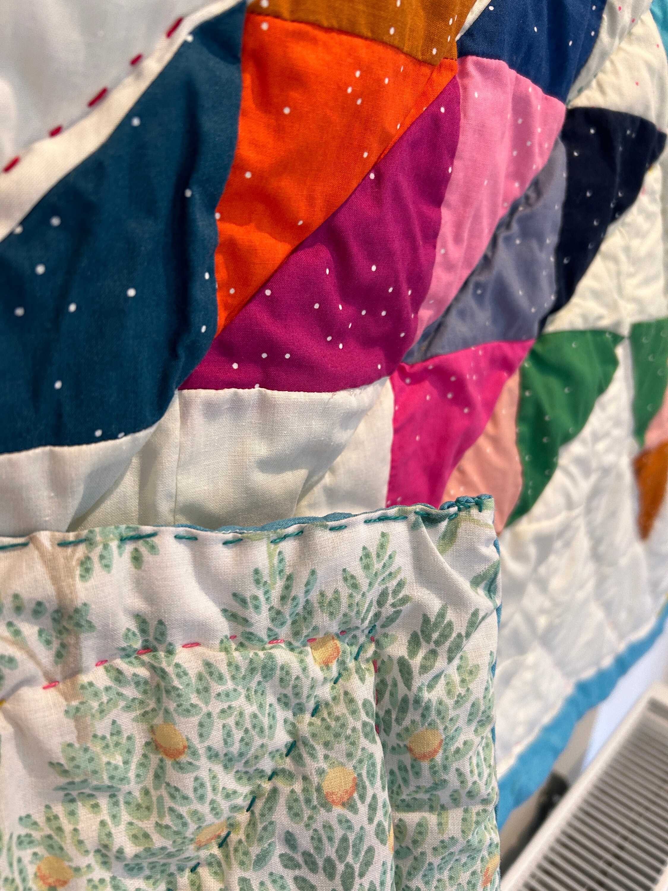 Brightly Coloured Patchwork Quilt Wall Hanging in a Star Motive - Etsy