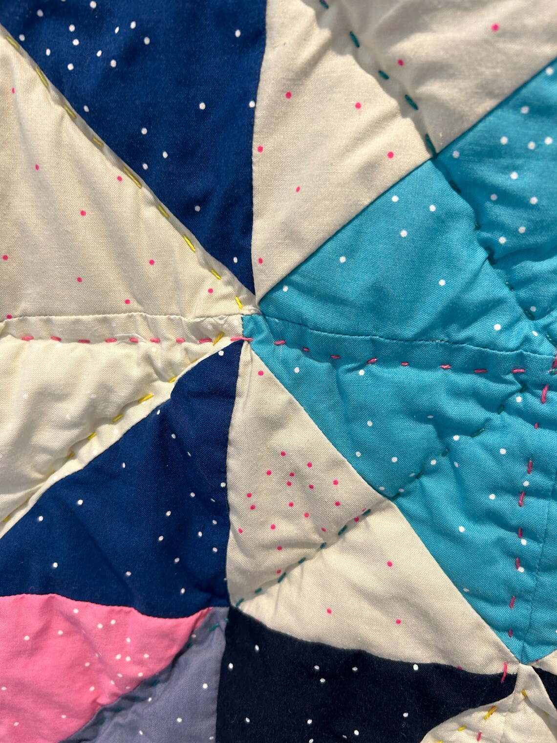 Brightly Coloured Patchwork Quilt Wall Hanging in a Star Motive - Etsy