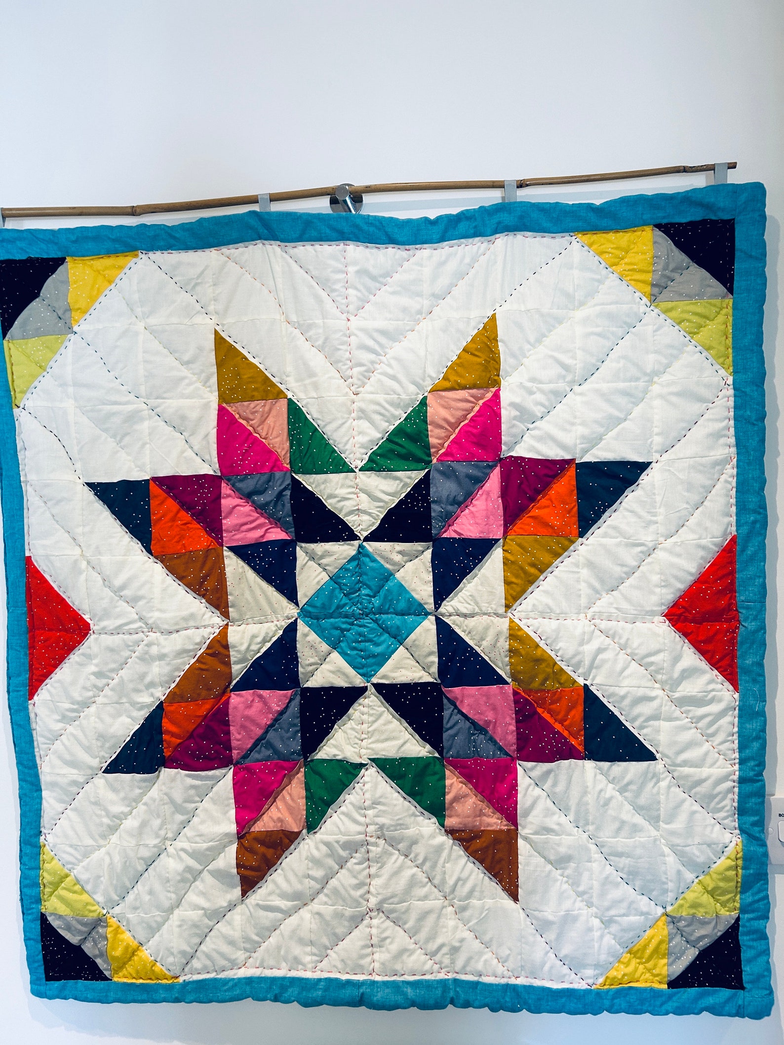 Brightly Coloured Patchwork Quilt Wall Hanging in a Star Motive - Etsy