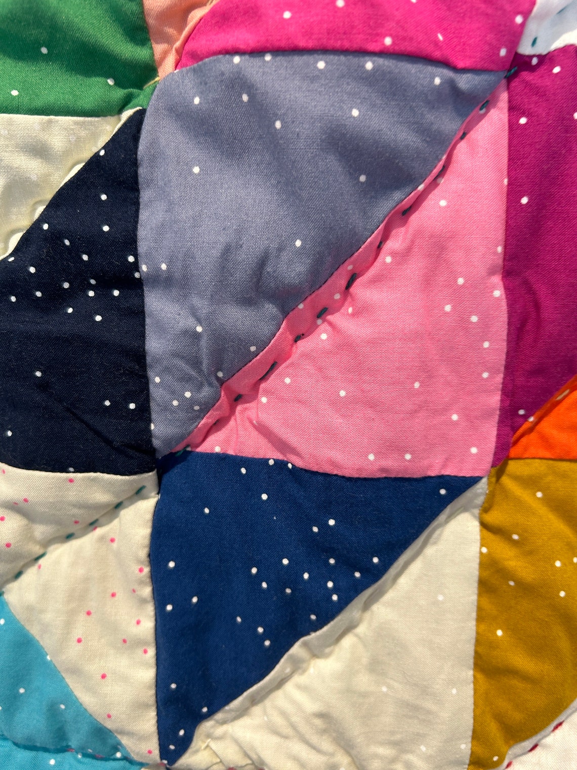 Brightly Coloured Patchwork Quilt Wall Hanging in a Star Motive - Etsy