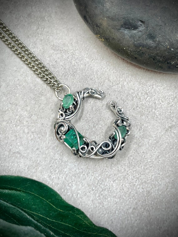 Emerald moon necklace best sale