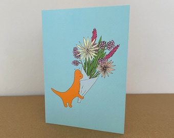 Tarjeta de felicitación de Margo El Dinosaurio