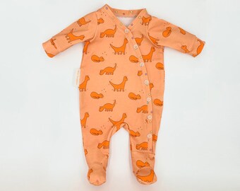 Pijama unisex de algodón orgánico con estampado de dinosaurios: Margo