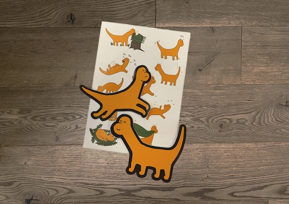 Sticker Pack / 2 x die cut stickers and 1 sheet of Dinosaur stickers