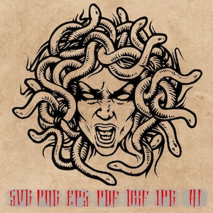 Göttin Medusa SVG, Medusa Silhouette Vektor, Göttin Medusa SVG, Mythologie SVG-Bild Digitale Dateien, SVG Png Eps