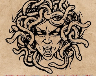 Mythology SVG, Medusa Svg Bundle, Medusa silhouette vector, Goddess Medusa SVG, Mythology SVG image Digital files, Svg Png Eps.