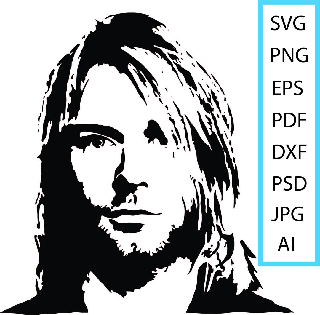 Kurt Cobain SVG, Nirvana, Kurt Cobain Nirvana Grunge Rock