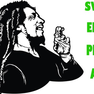 Bob Marley SVG, Bob Marley Art SVG, Reggae Cut File - Circut,Bob Maley Stencil SVG, Digital Clip Art, Cricut Files Téléchargement numérique