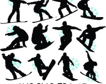 Snowboard SVG Silhouette, Snowboarding SVG, Snowboarding Graphic, Snowboarding Design, Digital Clip Art, digital download
