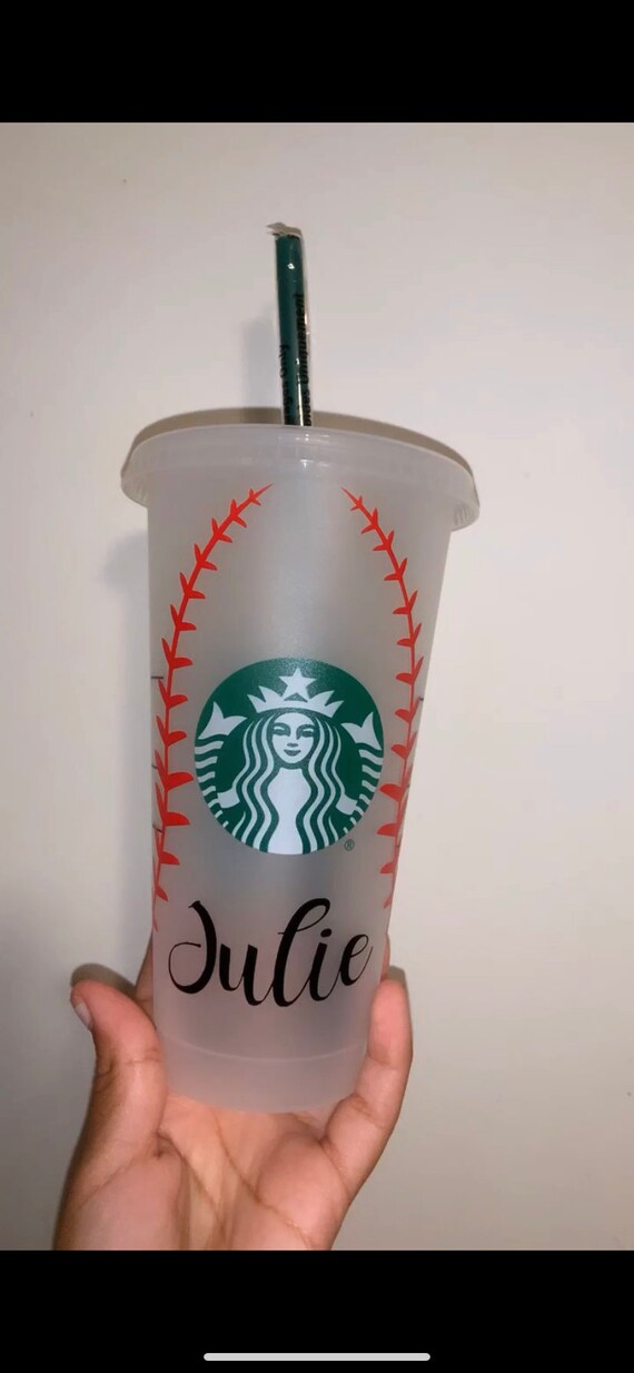 Softball/Baseball Starbucks cup Etsy