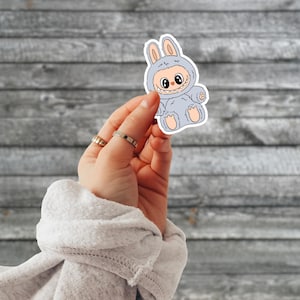 Labubu Sea Salt Coconut Kiss-Cut Stickers, Macaron Collection, Cute Sticker, Laptop Decal, Water Bottle Sticker, Planner Sticker Pack