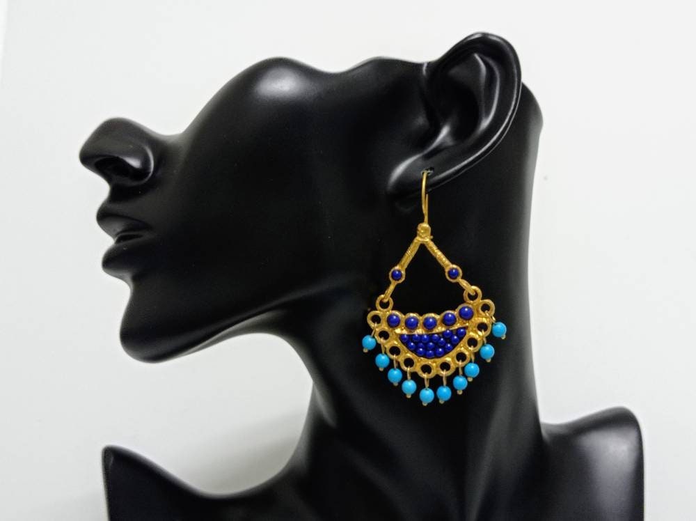 Ottoman design,art jewelery byzantine model Authentic,gifts Turkish jewelery artisan,style handmade earrigns Antique bronze earrigns
