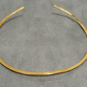Polished Brass Choker: Flat Open Rigid Neck Ring for Charms, Pendants (Handmade) image 13