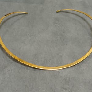 Polished Brass Choker: Flat Open Rigid Neck Ring for Charms, Pendants (Handmade) image 11