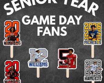 Personalized Senior Night Fan, Custom glossy cardstock Sports Fan
