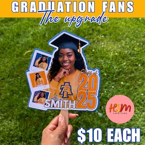 Personalized fan, custom handheld fan, Graduation fan, Senior fan, senior 2025 fan, personalized Graduation day fan, parents fan