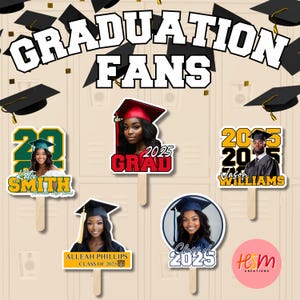 Personalized fan, custom handheld fan, Graduation fan, Senior fan, senior 2025 fan, personalized Graduation day fan, parents fan