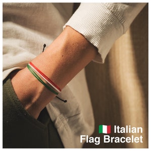 Italiensk flaggsträngarmband: Vattentät italiensk patriotgåva